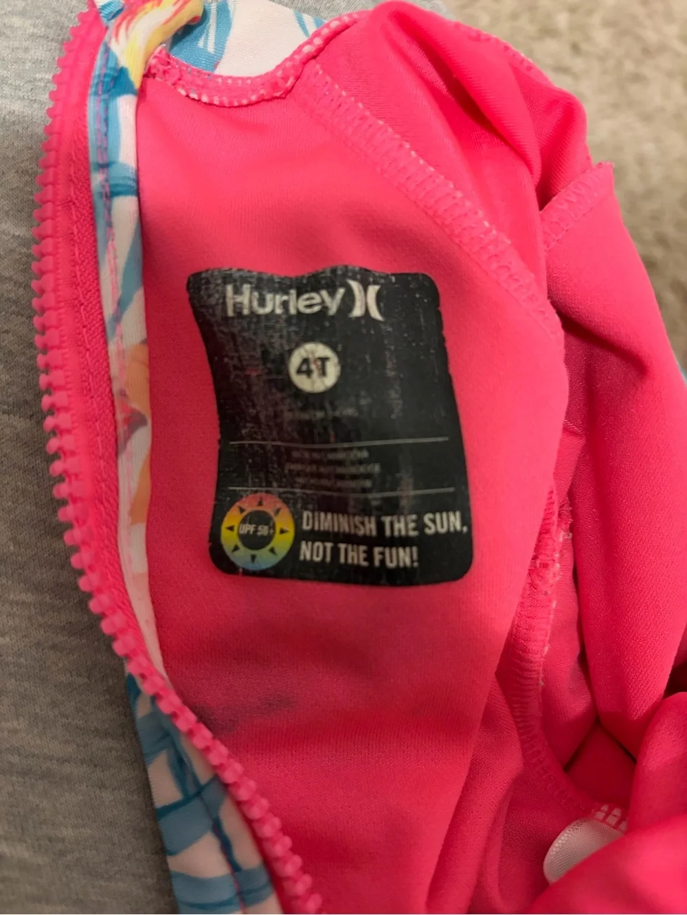 Hurley Girls' Pink & Tropical Floral Long-Sleeve Rashguard